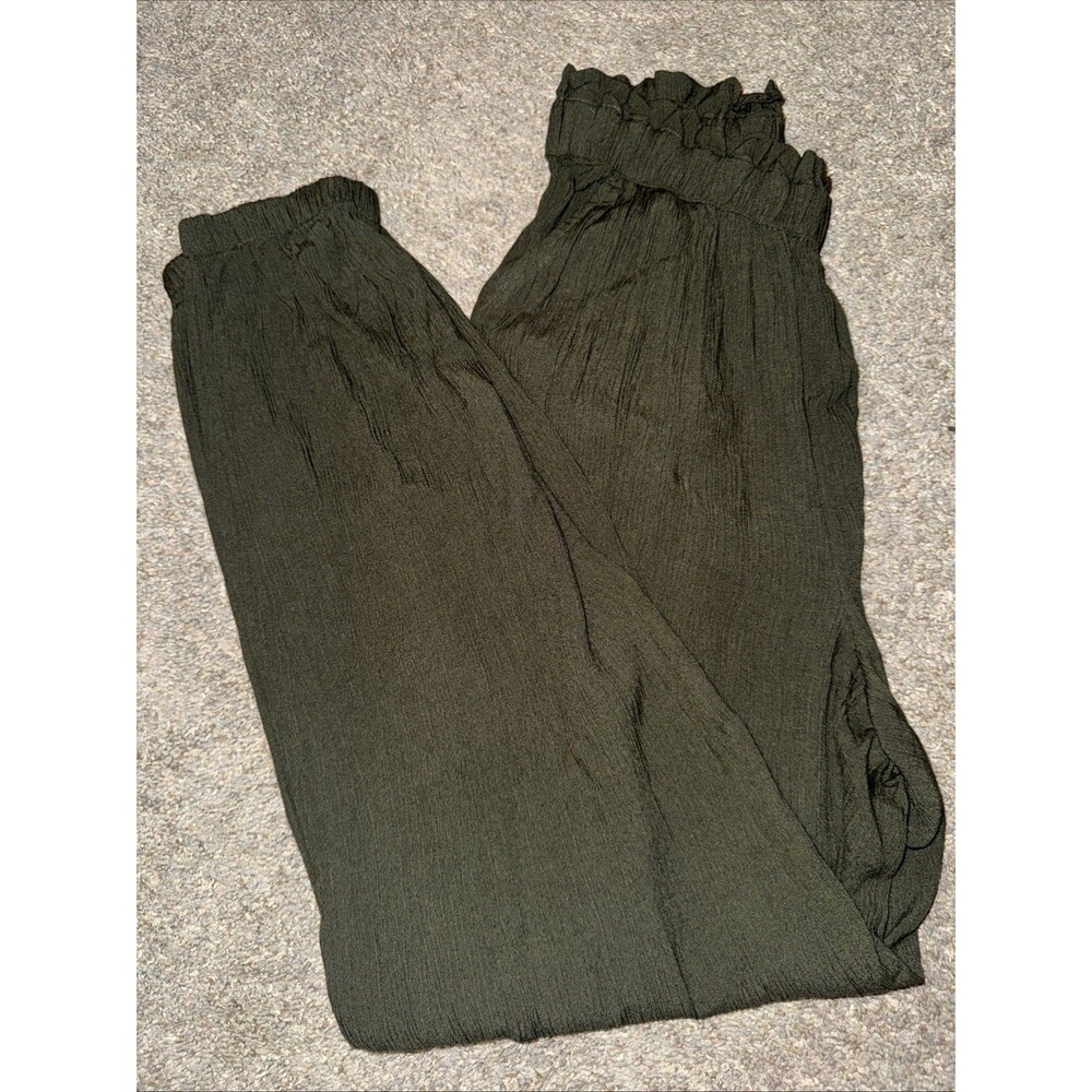 American Eagle Outfitters Baggy Joggers Viscose Elastic Waist & Ankle Olive XS